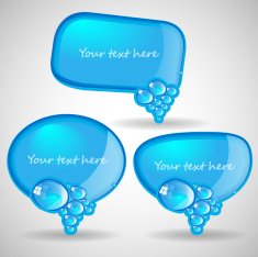 Blue Speech Bubbles Collection Clip-Art