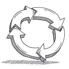 Cycle Arrows Drawing