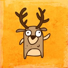 Reindeer on Grunge Background N3