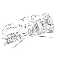 Sketch of cityscape for your design