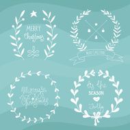 Christmas design elements and lettering