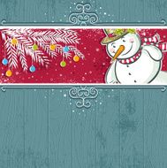 christmas background with snowman N2