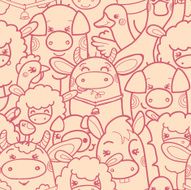 Farm animals seamless pattern