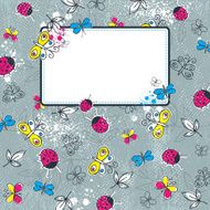 grunge background with butterflies N2