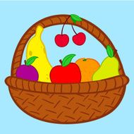 Fruits in basket doodle
