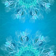 Blue floral ornament mandala background card N5