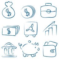 Vector sketch money icons N3