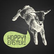 Hoopy Easter - jumping lamb illustration