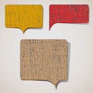 Three textured talking bubbles N2
