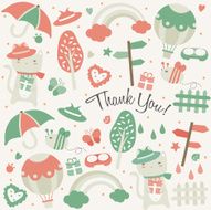 kitty cat and stuff greeting card design
