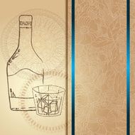 Template card with glass and bubbles vector illustration N2
