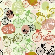 Vintage bicycles vector seamless pattern pastel colors
