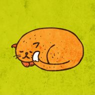 Cat Sleeping on Grunge Background