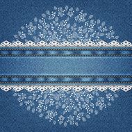 Banner on denim background with flowers N22