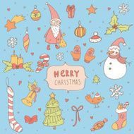 Set of Christmas hand drawn doodle icons N2