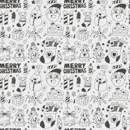 Seamless doodle Christmas pattern N28