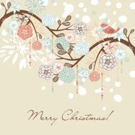 Retro Floral and Tree Design N3