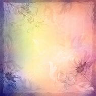 Grunge vintage sketch flowers background
