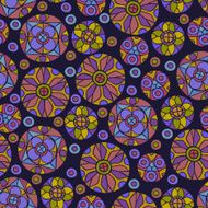 Seamless bright cartoon texture with flowers