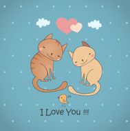 Funny cats falling in love