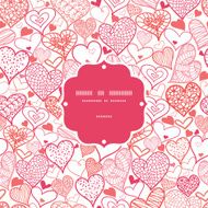 Romantic doodle hearts frame seamless pattern background