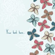 Banner with flowers and butterflies N2