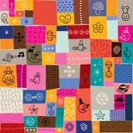 collage doodle pattern