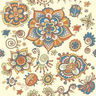 Ornate floral seamless texture endless pattern with flowers N4
