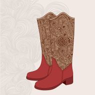 Vintage boots with floral fabric N2