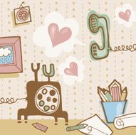 Vector illustration with the vintage phone