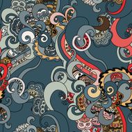 Abstract vector seamless pattern with swirls