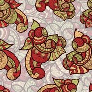 vector seamless ethnic doodle bright floral pattern