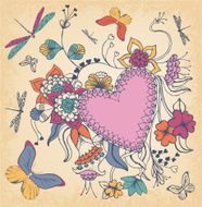 Valentines day vintage floral illustration N2