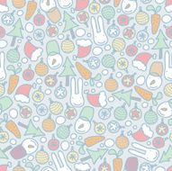 Seamless Christmas pattern with rabbits