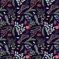 Seamless Tileable Vintage Floral Background Pattern - Vector Illustration N11