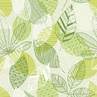 Seamless leaf pattern in shades of green