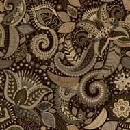 Monochrome seamless floral pattern