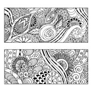 Abstract hand drawn ethnic pattern card set N3