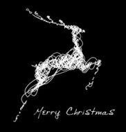 Hand drawn jump deer Christmas design element N5