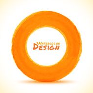 Hand drawn watercolor orange circle