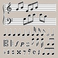 Set of music notes vector N3