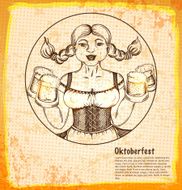 Beer Oktoberfest festival Waitress in dirndl Toby jugs