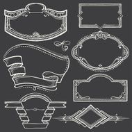 Hand-drawn Frames on Chalk-board