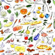 seamless pattern with foods