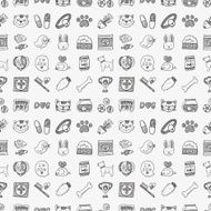seamless doodle pet pattern N36