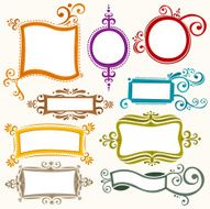 Colorful hand drawn label collection