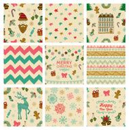 Christmas Doodles Seamless Background Set N3