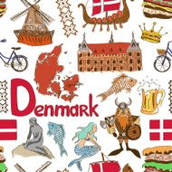 Sketch Denmark seamless pattern