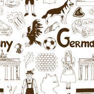 Sketch Germany seamless pattern N3