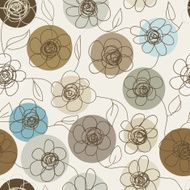 Seamless floral hand drawn pattern Abstract flowers colorful background N3